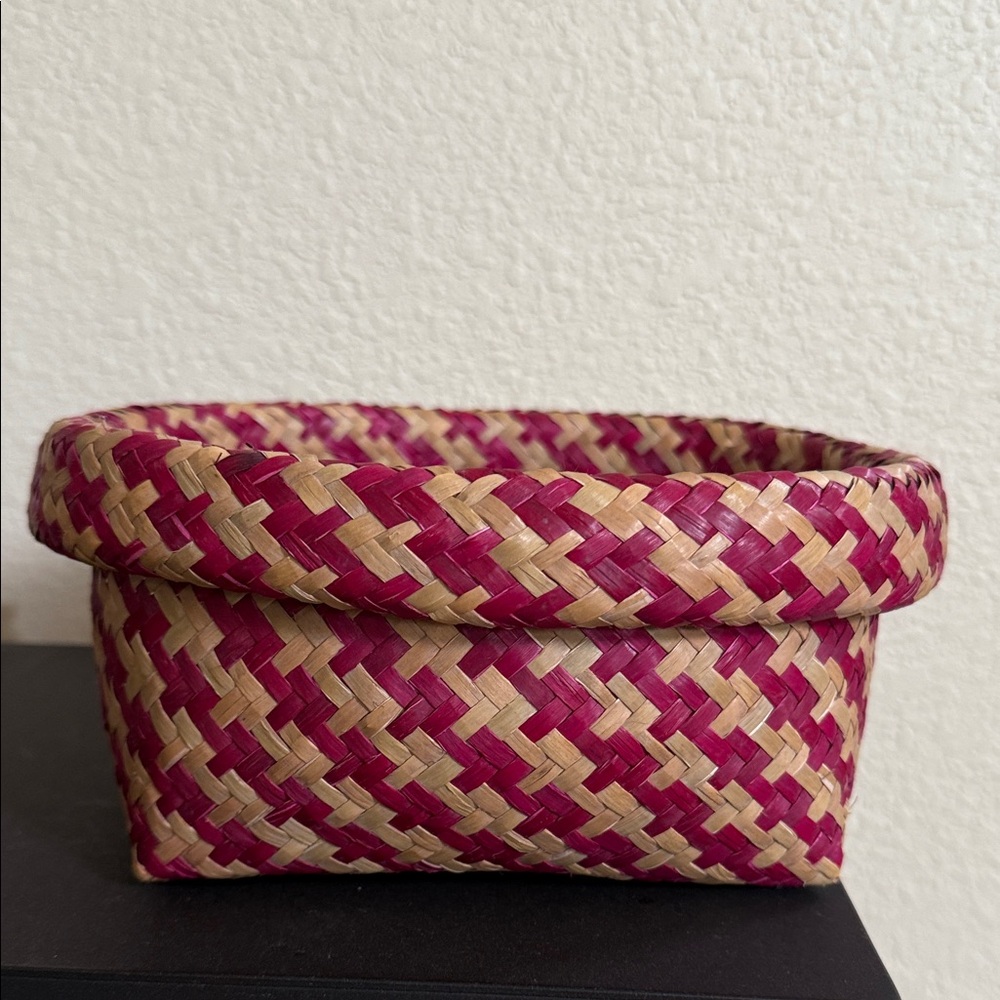 Woven red and Tan Basket